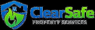 ClearSafe Property Services logo with blue shield, green checkmark, and house icon